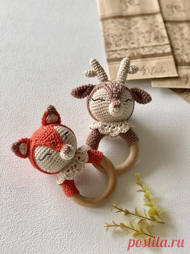 Схемы вязания > Описание погремушки «pattern deer/fox» (PDF) купить в интернет-магазине