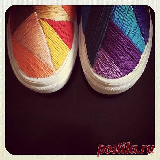 Вышитые тапки / Обувь / Модный сайт о стильной переделке одежды и интерьера