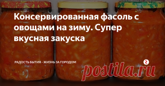 Консервированная фасоль с овощами на зиму. Супер вкусная закуска Консервированная фасоль на зиму является универсальным блюдом, которое можно подавать к столу в виде закуски или из неё приготовить суп или гарнир. Поэтому я всегда делаю заготовки летом.
