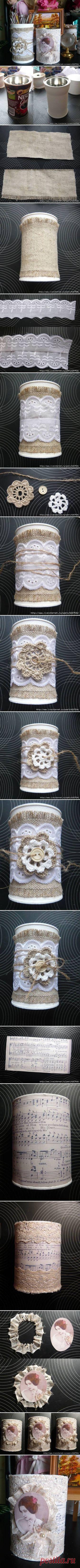 Делаем винтажные баночки.