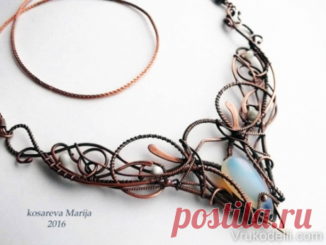 МК колье &quot;Капелька росы&quot; в технике wire wrape / Wire Wrap / В рукоделии