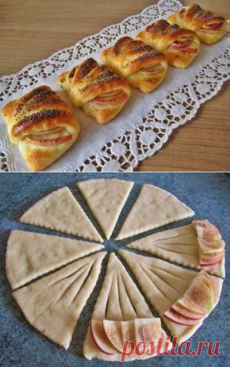 Воздушные конвертики с яблоками