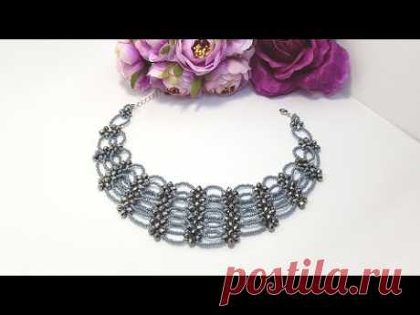 Колье или чокер из бисера и бусин. Легко, просто, красиво!!! Мастер класс.