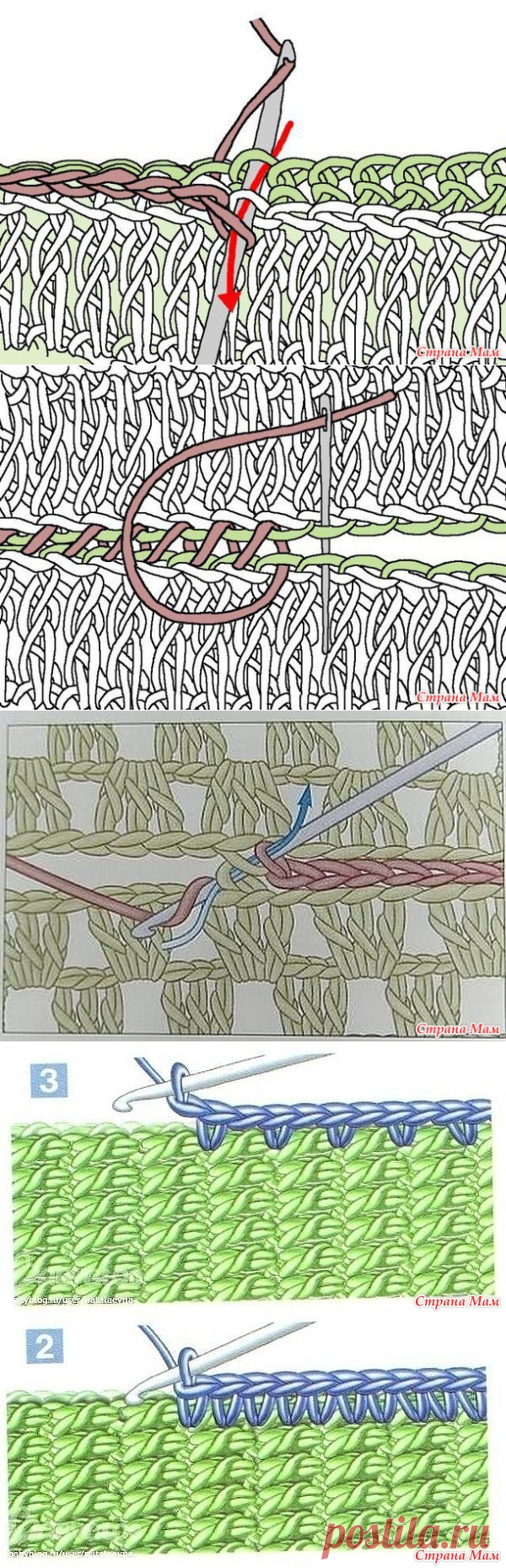 Школа вязания (крючок). Занятие 11. Соединение полотна крючком - Помощь в вязании - Страна Мам
