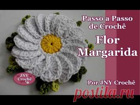 Passo a Passo Flor de Crochê Margarida por JNY Crochê