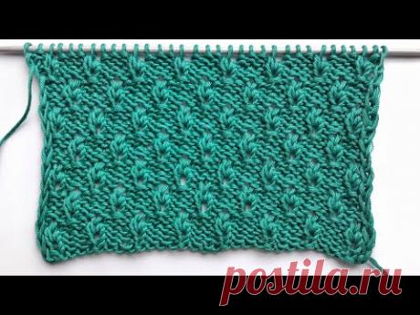 Мелкие капельки на изнаночной глади/ Легкий и нежный узор спицами