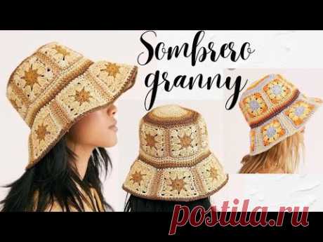 Sombrero granny a crochet de verano---- recreación