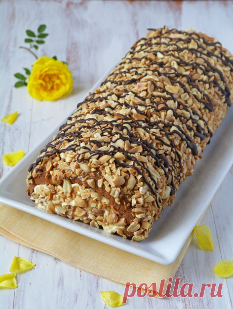 Просто и вкусно: Рулет медовый с арахисом