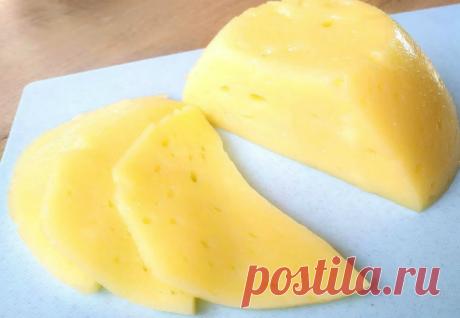 Твердый сыр с дырками. Варим из литра молока