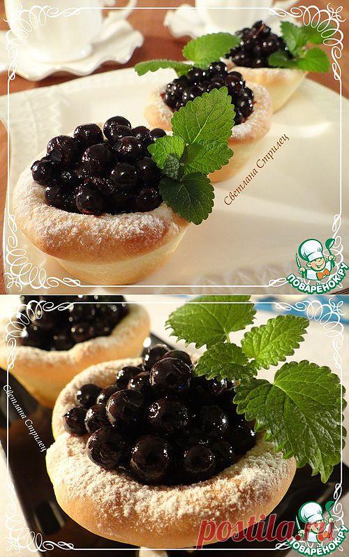 Корзиночки с заварным ванильным кремом и черникой - кулинарный рецепт