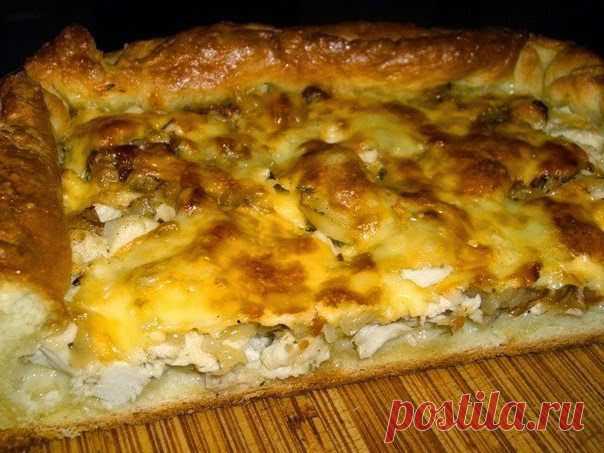 Шустрый повар.: Пирог с курицей, сыром и луком