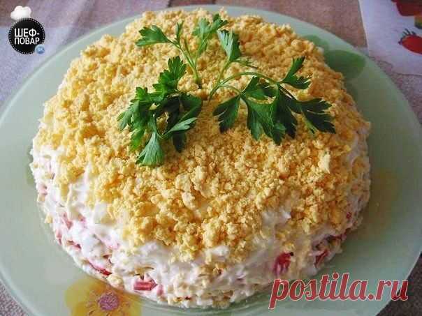 СЛОЕНЫЙ САЛАТ "ИСКУШЕНИЕ"