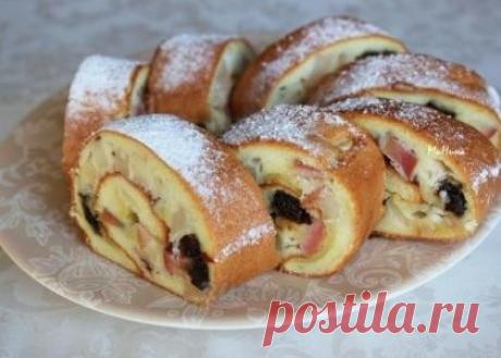 Необычный рулет с яблоками "Фурор" - Простые рецепты Овкусе.ру