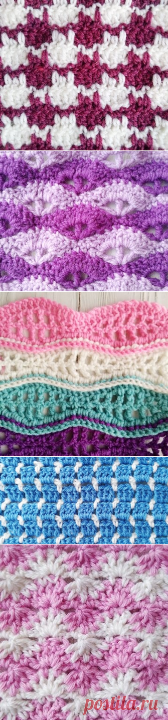Цветные узоры крючком. Схемы на сайте