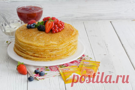 Ажурные блинчики на кефире пошаговый рецепт с фото на сайте академии выпечки Dr.Oetker