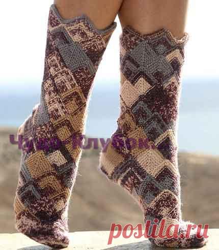 Носки с ромбами спицами 36 |