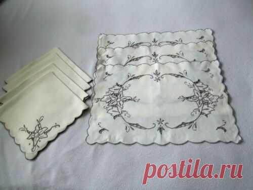 VINTAGE (3) PLACEMATS AND (4) NAPKINS - FLORAL EMBROIDERY  | eBay Find many great new & used options and get the best deals for VINTAGE (3) PLACEMATS AND (4) NAPKINS - FLORAL EMBROIDERY at the best online prices at eBay! Free shipping for many products!