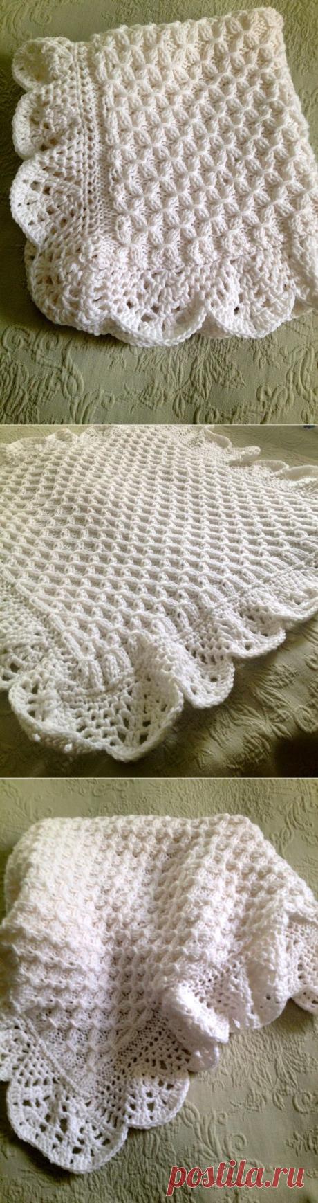 Hand knit Smock pattern Baby Blanket with Beautiful от DarellaBaby
