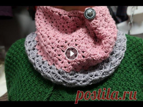 ШИКАРНЫЙ СНУД КРЮЧКОМ.АЖУРНЫЙ. ОЧЕНЬ ПРОСТО ВЯЖЕТСЯ!!! МАСТЕР КЛАСС. ДЛЯ НАЧИНАЮЩИХ. Снуд крючком в 1 оборот. Красивый и очень легкий в вязании.Расход пряжи 120-150гр. Пряжа Ализе лана голд. ДОБРО ПОЖАЛОВАТЬ!!! ПРИЯТНОГО ПРОСМОТРА!!! С...