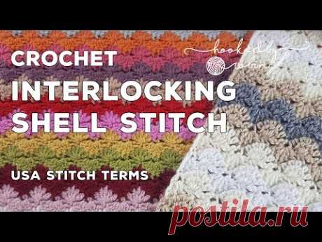 Crochet Interlocking Shell Stitch |  Ripple Shell Blanket