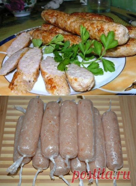 Как я делаю домашние куриные колбаски. Без специальных оболочек | Вкусно и полезно | Яндекс Дзен