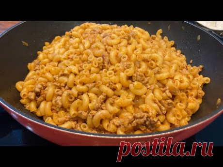 Как приготовить макароны по-флотски. Нужна только сковородка.