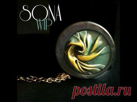 Polymer Clay Tutorial ''Vortex'' Silk Fold Pendant'', Full WIP