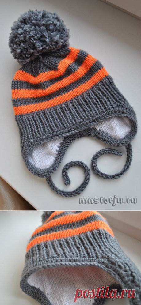 Детская зимняя шапочка (Вязание спицами) | Журнал Вдохновение Рукодельницы