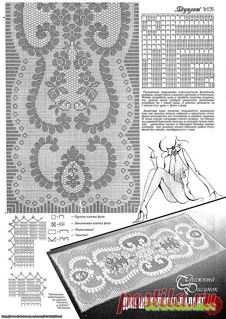 Палантин в филейной технике » Клубка.Нет - Все о вязании крючком