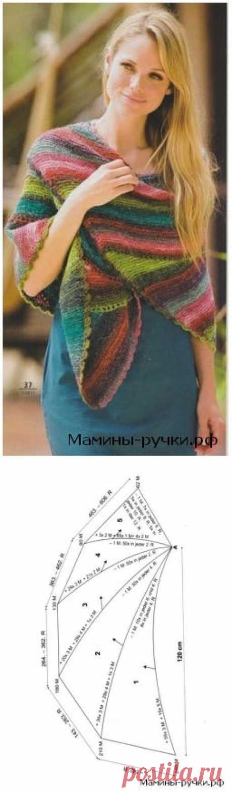 Шаль &quot;Орхидея&quot;. Схемы и описание на русском - Модели спицами для нас красивых - Мамины ручки
