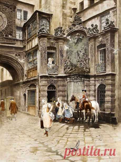 Charles Edouard Edmond Delort (French, 1841-1895)... ЖанровоГалантное.