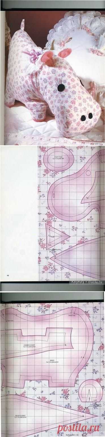 Бегемот - шьем мягкую игрушку своими руками, выкройка / Тильда, мягкие игрушки своими руками, выкройки / КлуКлу. Рукоделие - бисероплетение, квиллинг, вышивка крестом, вязание