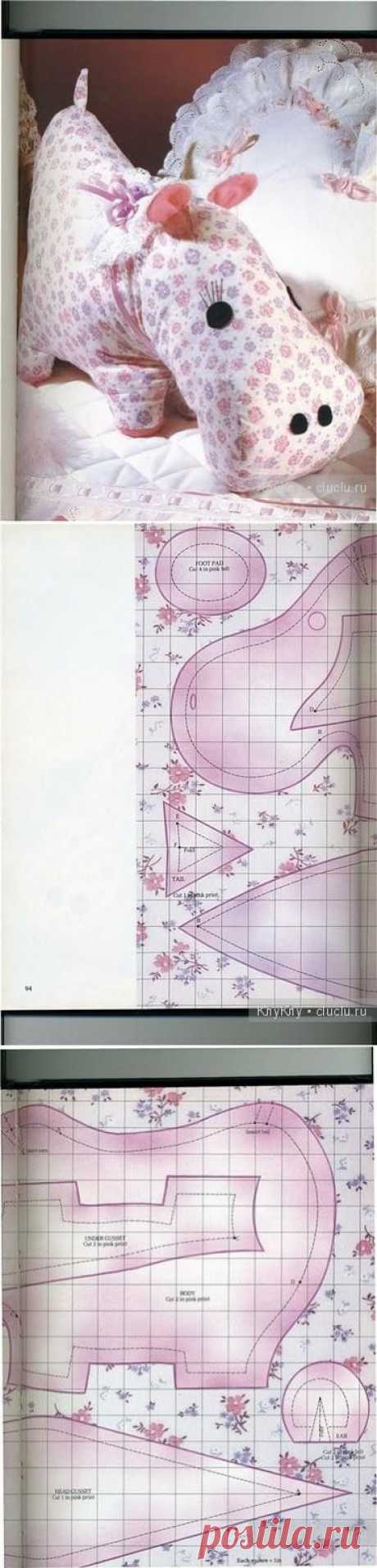 Бегемот - шьем мягкую игрушку своими руками, выкройка / Тильда, мягкие игрушки своими руками, выкройки / КлуКлу. Рукоделие - бисероплетение, квиллинг, вышивка крестом, вязание