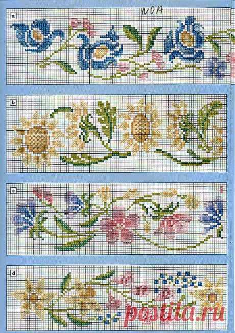 floral borders | Cross Stitch