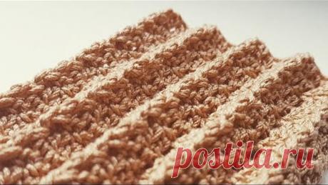 Как связать узор ,,Гофре,, крючком 🦎