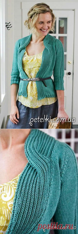 Оригинальный жакет спицами. Описание вязания