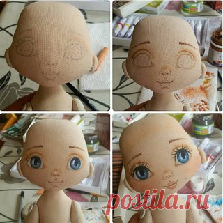 Учимся рисовать лицо кукле