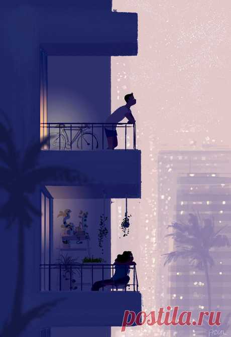 Волшебство ночи... Художник Паскаль Кэмпион (Pascal Campion).