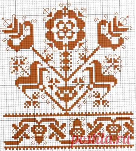 Графические орнаменты для вышивки