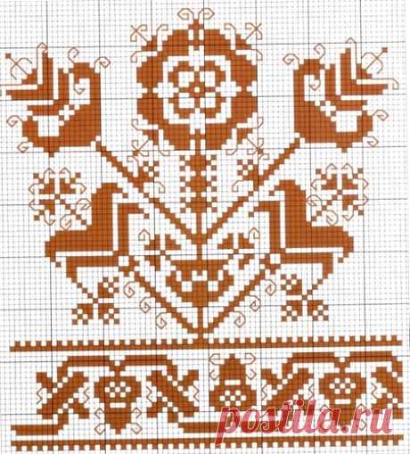 Графические орнаменты для вышивки