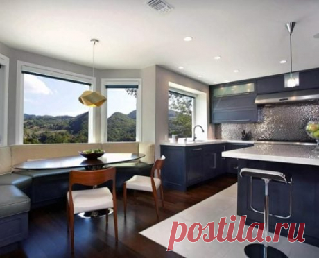 Кухня с эркером: особенности дизайна и фото с примерами интерьеров