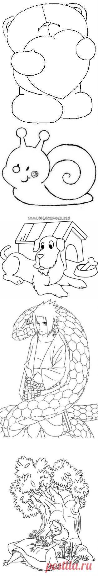 Схемы картинок для витража,вышивки,батика.