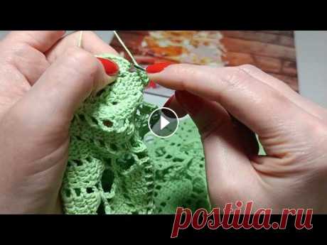 Фрагмент вязания платья крючком #платьекрючком #красивыйузоркрючком #вяжукрючком...