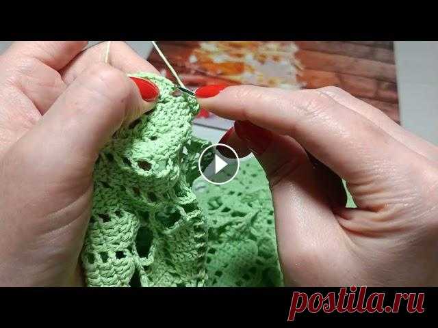 Фрагмент вязания платья крючком #платьекрючком #красивыйузоркрючком #вяжукрючком...