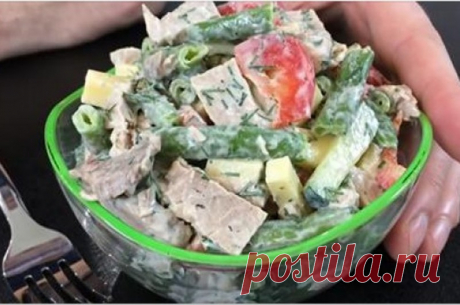 Мясной салат «Любимчик»: сытный салат с необычным вкусом