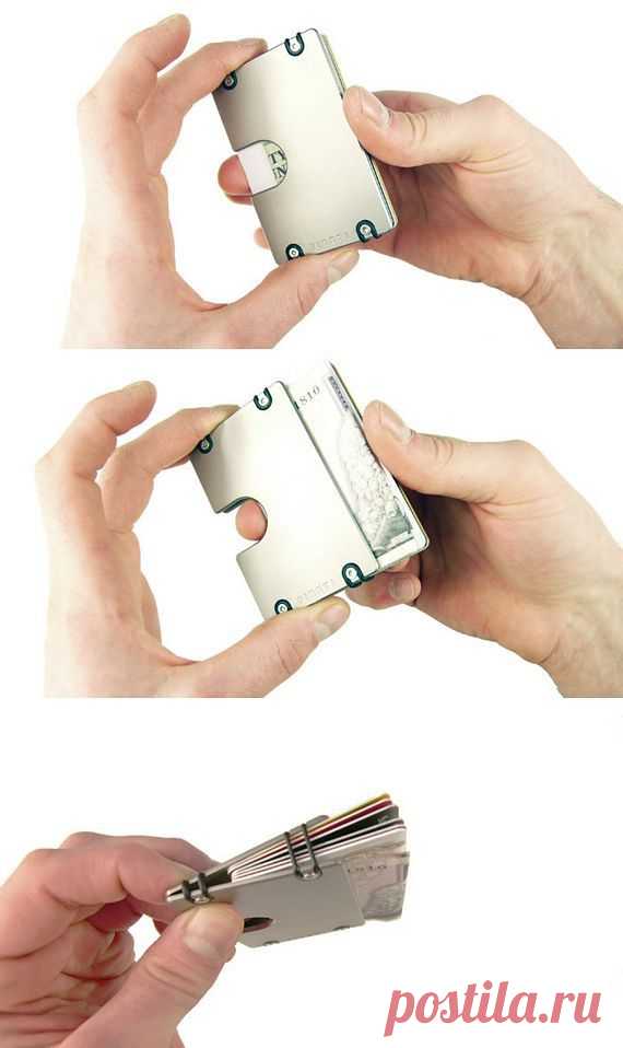 Omega Titanium Wallet Holds Cash And Cards Between Metal Sheets