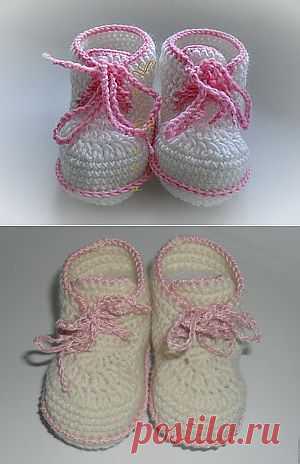 пинетки ботиночки для начинающих - Ярмарка Мастеров - ручная работа, handmade