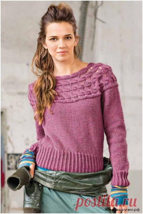 Пуловер с круглой кокеткой