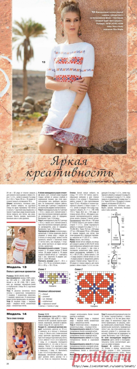 Спицы.Платье с цветочным орнаментом