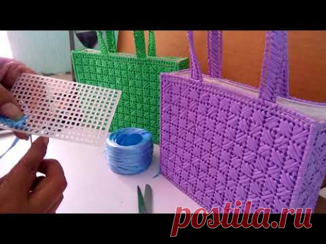 плетение для сумок из рафии - YouTube